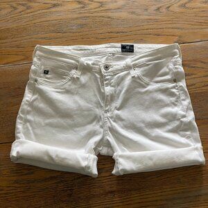 AG the legging cut off shorts/white/50% cotton/32(16" across waist lined up)